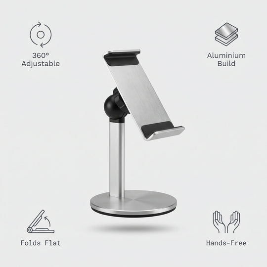 360° Panel Stand — weighted aluminium base with a ball joint