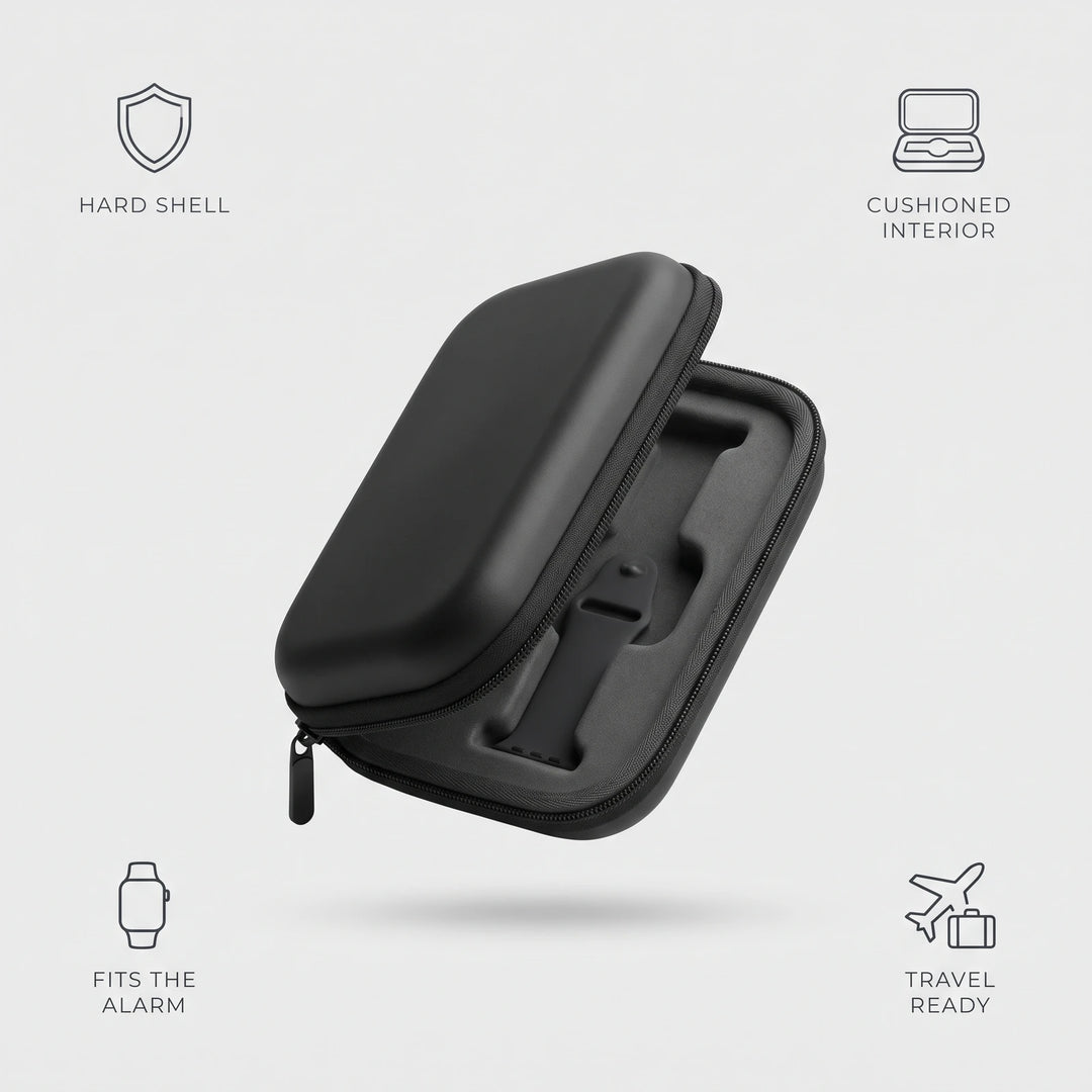 Alarm Travel Case — hard shell with a moulded interior