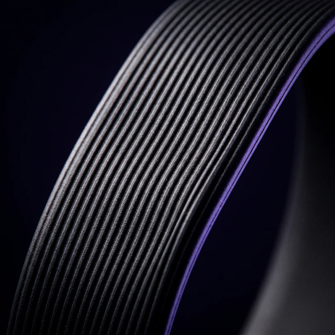 Macro of the ribbed silicone strap