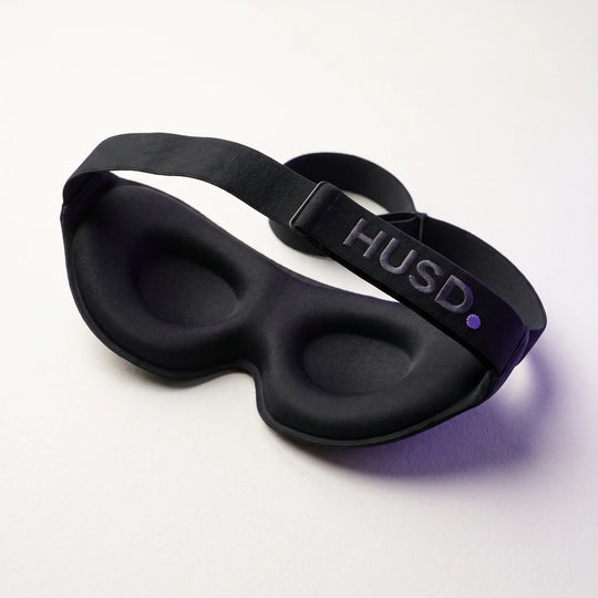 The Blackout Sleep Mask showing its moulded eye cups and contoured nose edge